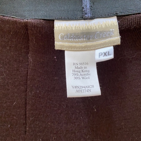 Wool Blend Knit Slacks Chocolate Brown PXL - Picture 3 of 4